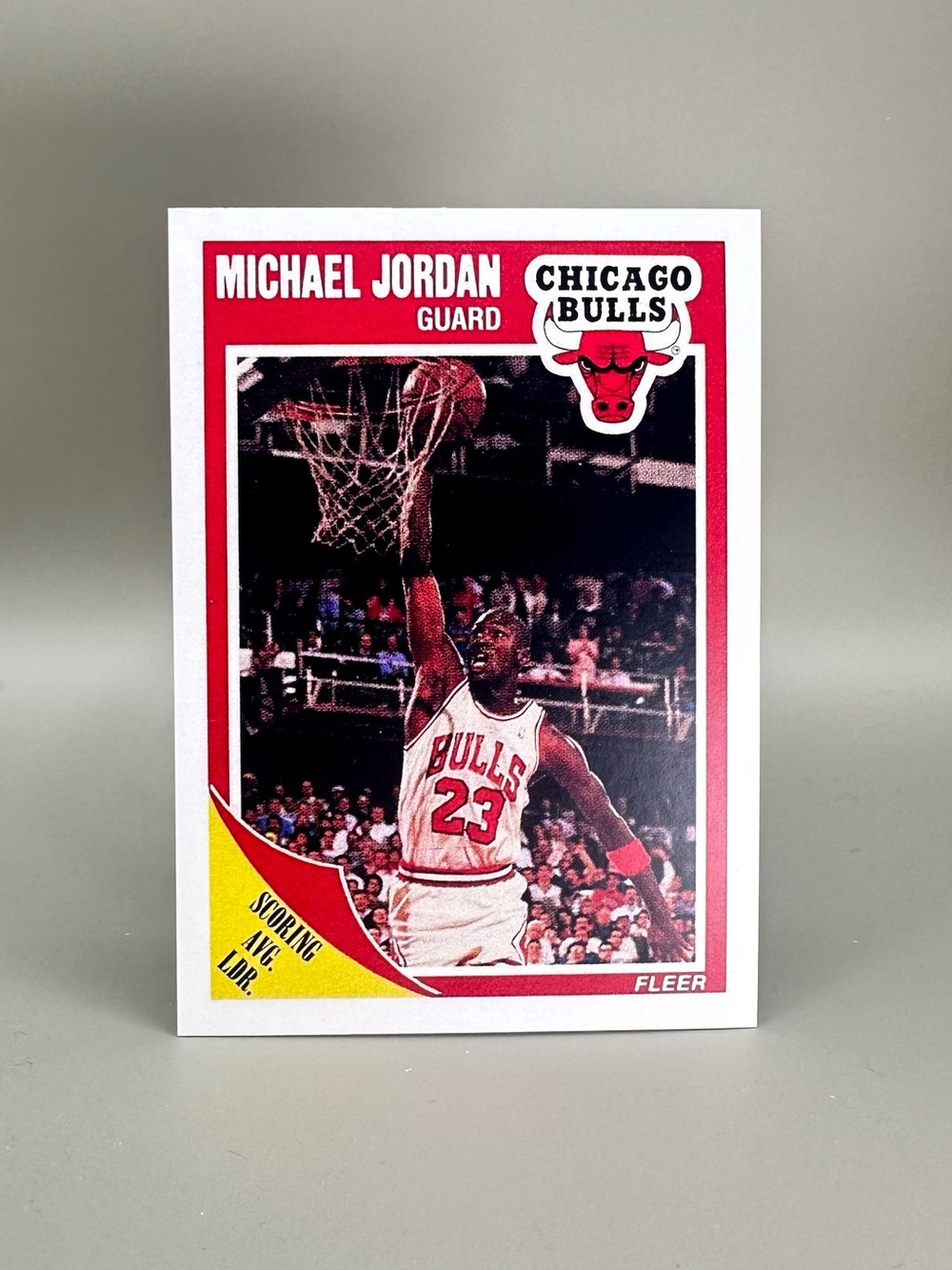 Michael Jordan 1989 Fleer #21 Novelty Basketball Card. Chicago Bulls.